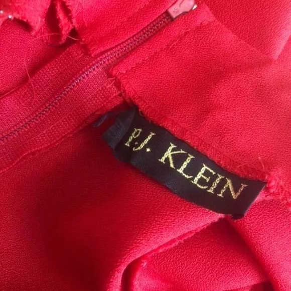 P.J. Klein | Vintage 1980’s Minimalist Red Dress - Picture 9 of 15